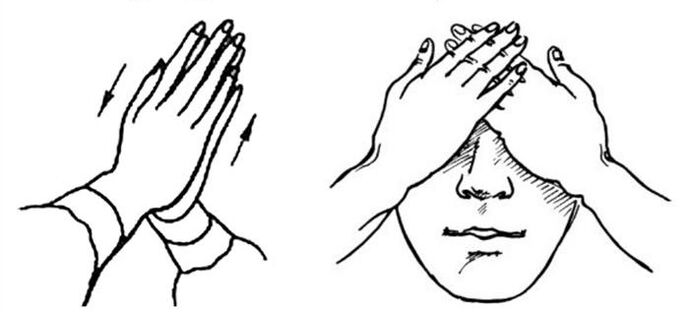 Palmos para os olhos com má visão